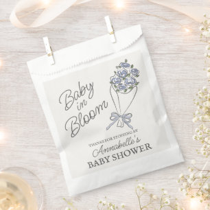 Bolsa De Papel Mercado de flores azules Baby Shower floral fresco