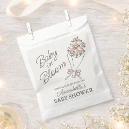 Bolsa De Papel Mercado de flores rosadas Baby Shower floral fresc