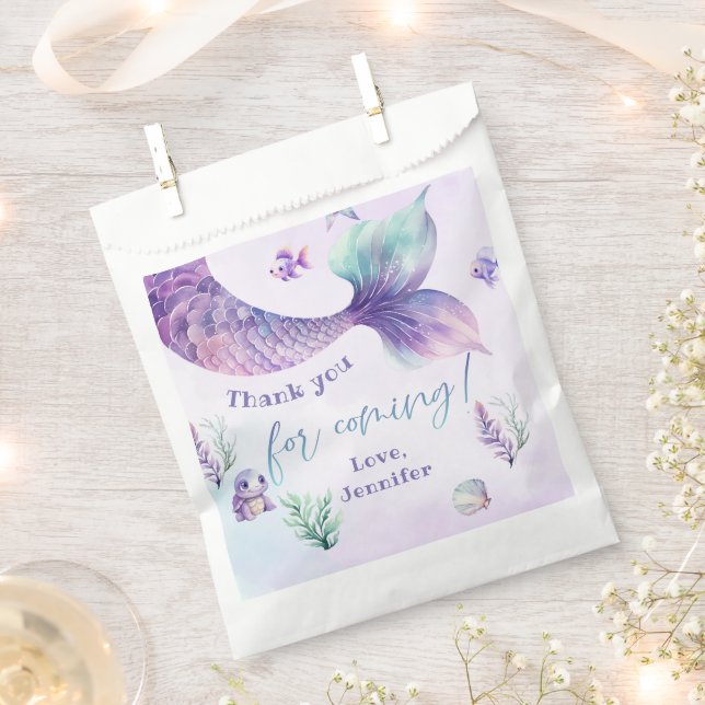 Bolsa De Papel Mermaid Under the sea fiesta gracias (Cortado)