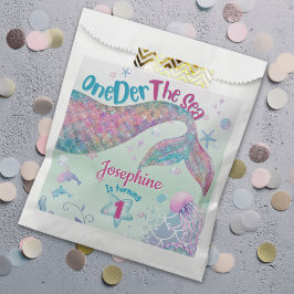 Bolsa De Papel Mermaid watercolor first birthday