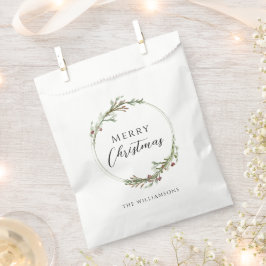 Bolsa De Papel Merry Christmas Minimalist Wreath