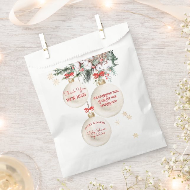 Bolsa De Papel Merry Little Baby Shower Modernos Navidades (Cortado)