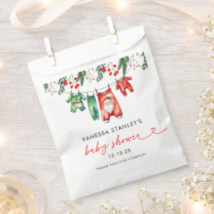 Bolsa De Papel Merry Little Floral Navidades Santa Baby Shower