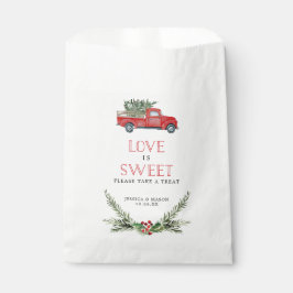 Bolsa De Papel Merry Little Red Truck Love is Sweet Favor Bag