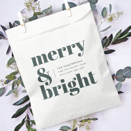 Bolsa De Papel Merry y Bright | Elegantes Navidades verdes forest