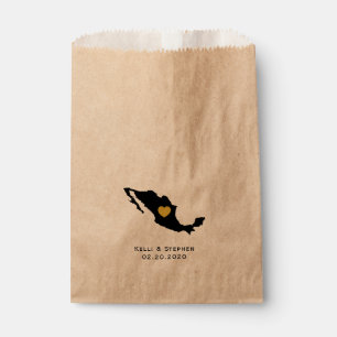 Bolsa De Papel México Boda Favor Trate Sacks, Mapa Bolsas de Rega