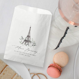 Bolsa De Papel MGracias Beaucoup White Floral Paris Bridal Shower
