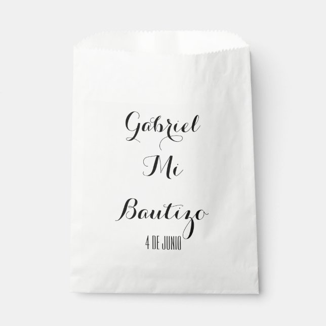 Bolsa De Papel Mi Bautizo favorece las bolsas - Personalizar (Anverso)