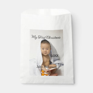 Bolsa De Papel Mi primera Navidad agregar nombre de bebé fecha añ