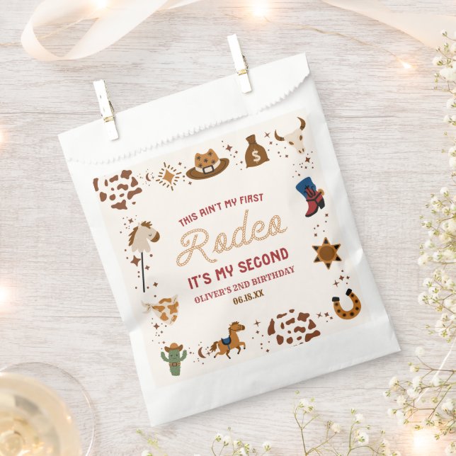 Bolsa De Papel Mi segundo Fiesta de cumpleaños de Rodeo Occidenta (Cortado)