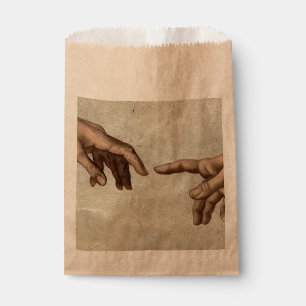 Bolsa De Papel Michaelangelo manos creación adam dios