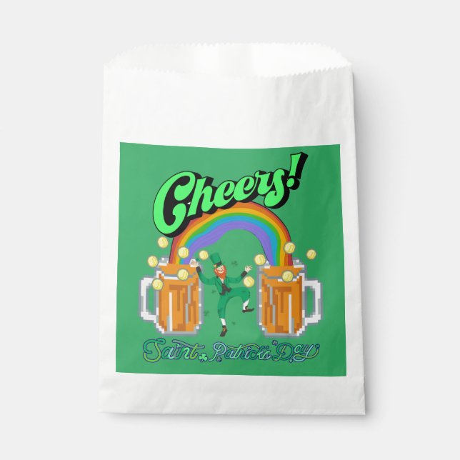 Bolsa De Papel Mikitiez verde afortunado Saint Patrick's Day iris (Anverso)