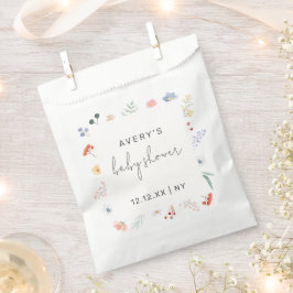 Bolsa De Papel Minimal Boho Wildflower Frame Baby Shower