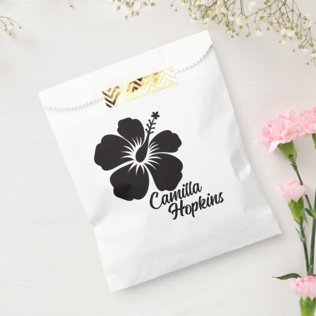 Bolsa De Papel Minimal Elegant Floral Personalized Design (Sellado)