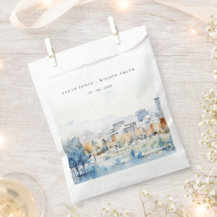 Bolsa De Papel Minimal San José, Boda de acuarela de California