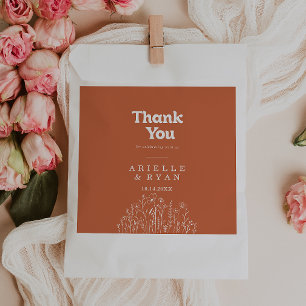 Bolsa De Papel Minimal Terracotta Wildflower Gracias Bodas
