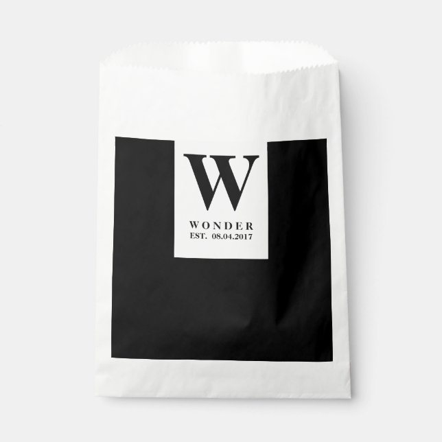 Bolsa De Papel Minimalist Couple Monogram wedding (Anverso)