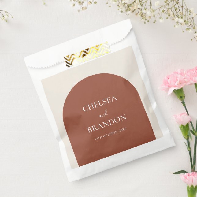 Bolsa De Papel Minimalist Elegant Boho Terracotta Arch Wedding (Sellado)