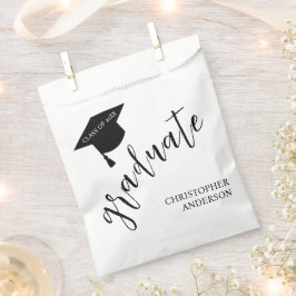 Bolsa De Papel Minimalist Grad Cap Black & White Graduation