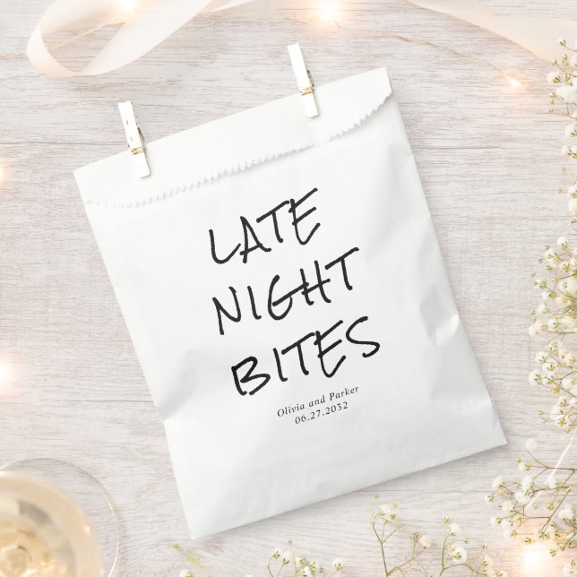 Bolsa De Papel Minimalist Late Night Bites Wedding (Cortado)