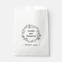 Bolsa De Papel minimalist Wildflower Wreath Folk Rustic Wedding