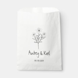 Bolsa De Papel Minimalist Wildflowers Wedding Monogram Design