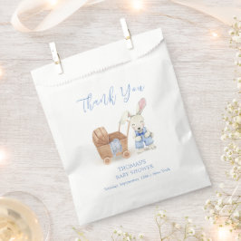 Bolsa De Papel Minimalista Boho Stroller Rabbit Boy Baby Shower