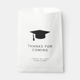 Bolsa De Papel Minimalista Cabo de Graduación Blanco Negro Gracia