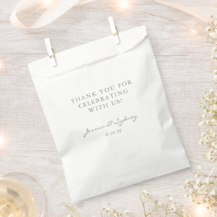 Bolsa De Papel Minimalista Dark Sage Green Script Personalizado G
