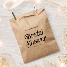 Bolsa De Papel Minimalista Despedida de Soltera Retro en Blanco y