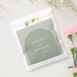Bolsa De Papel Minimalista Elegante Boho Verde Salvia Arco de Bod