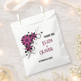 Bolsa De Papel Minimalista elegante lujo moderno floral Borgoña