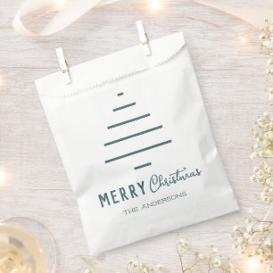 Bolsa De Papel Minimalista moderno Feliz Navidad Pino Verde Árbol