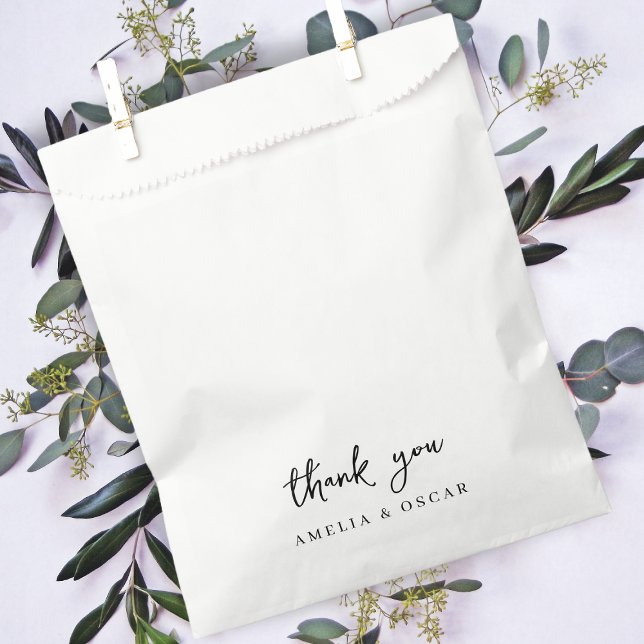 Bolsa De Papel Minimalista Simple White Gracias Boda (Subido por el creador)