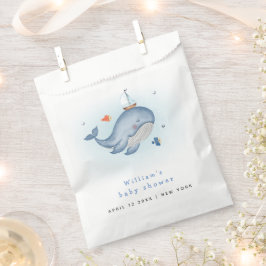 Bolsa De Papel Mínimo Bajo La Mira Whale Nautica Baby Shower
