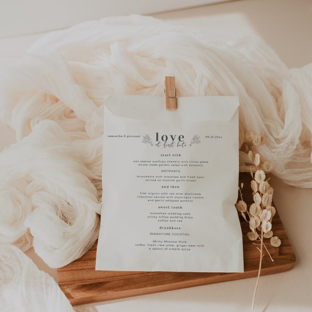 Bolsa De Papel Mínimo moderno | Menú Boda único (Subido por el creador)