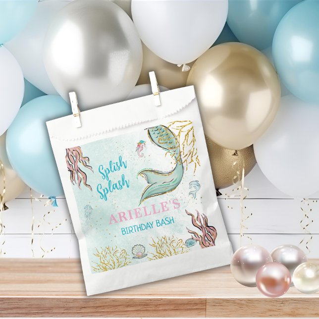 Bolsa De Papel Mint Glitter Mermaid tail under the sea  (Subido por el creador)