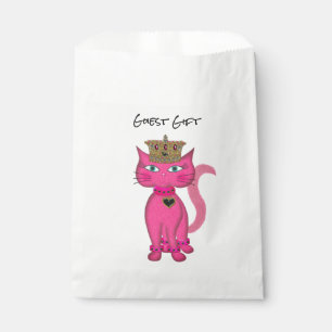 Bolsa De Papel Miss Kitty, Purpurina Rosado-PARTIDO FAVOR