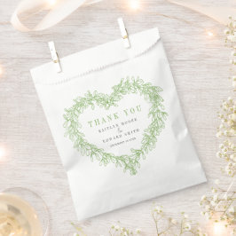 Bolsa De Papel Mistletoline art boda gris verde gracias