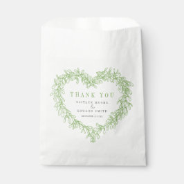 Bolsa De Papel Mistletoline art boda gris verde gracias