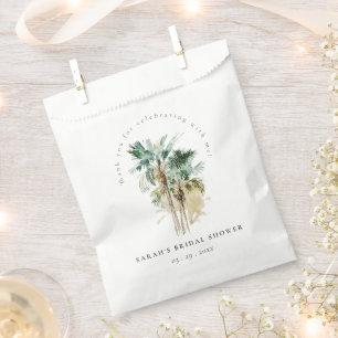 Bolsa De Papel Moda Agua tropical Palm Trees Ducha Bridal
