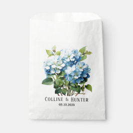 Bolsa De Papel Moda Azul Hidrangea Boda Floral