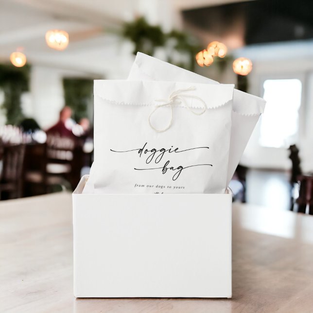 Bolsa De Papel Moda Boho Tratamiento de perros Bodas blancos y ne (Subido por el creador)