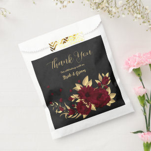 Bolsa De Papel Moda burgundy y boda negro dorado