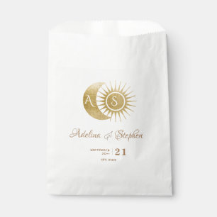 Bolsa De Papel Moda Celestial Black Gold Sun Moon Monograma Escud