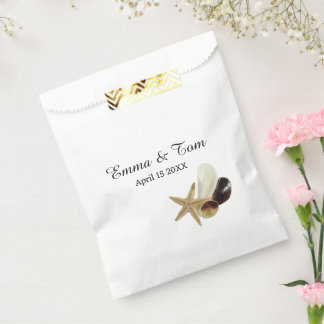 Bolsa De Papel Moda costera Bouquet Minimalista de conchas marina