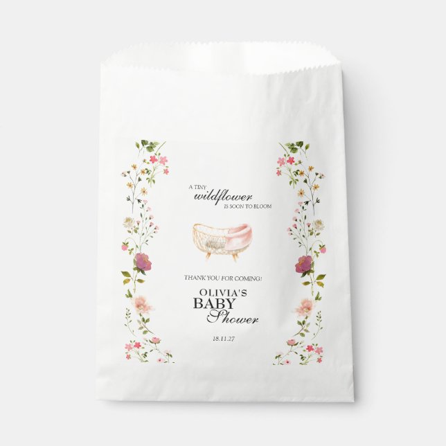 Bolsa De Papel Moda de flores silvestres Boho Floral Baby Shower  (Anverso)