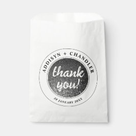 Bolsa De Papel Moda de Glam Blanco y Negro Purpurina Boda moderna