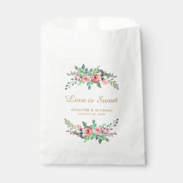 Bolsa De Papel Moda floral El amor de oro es la bolsa favorita de