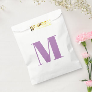 Bolsa De Papel Moda inicial de personalizado blanco lavanda moder